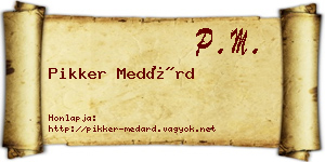 Pikker Medárd névjegykártya